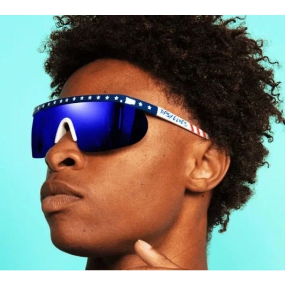 Tipsy Elves Say Can You See Patriotic Sunglasses, Stars & Stripes, Unisex NWT - Picture 4 of 6